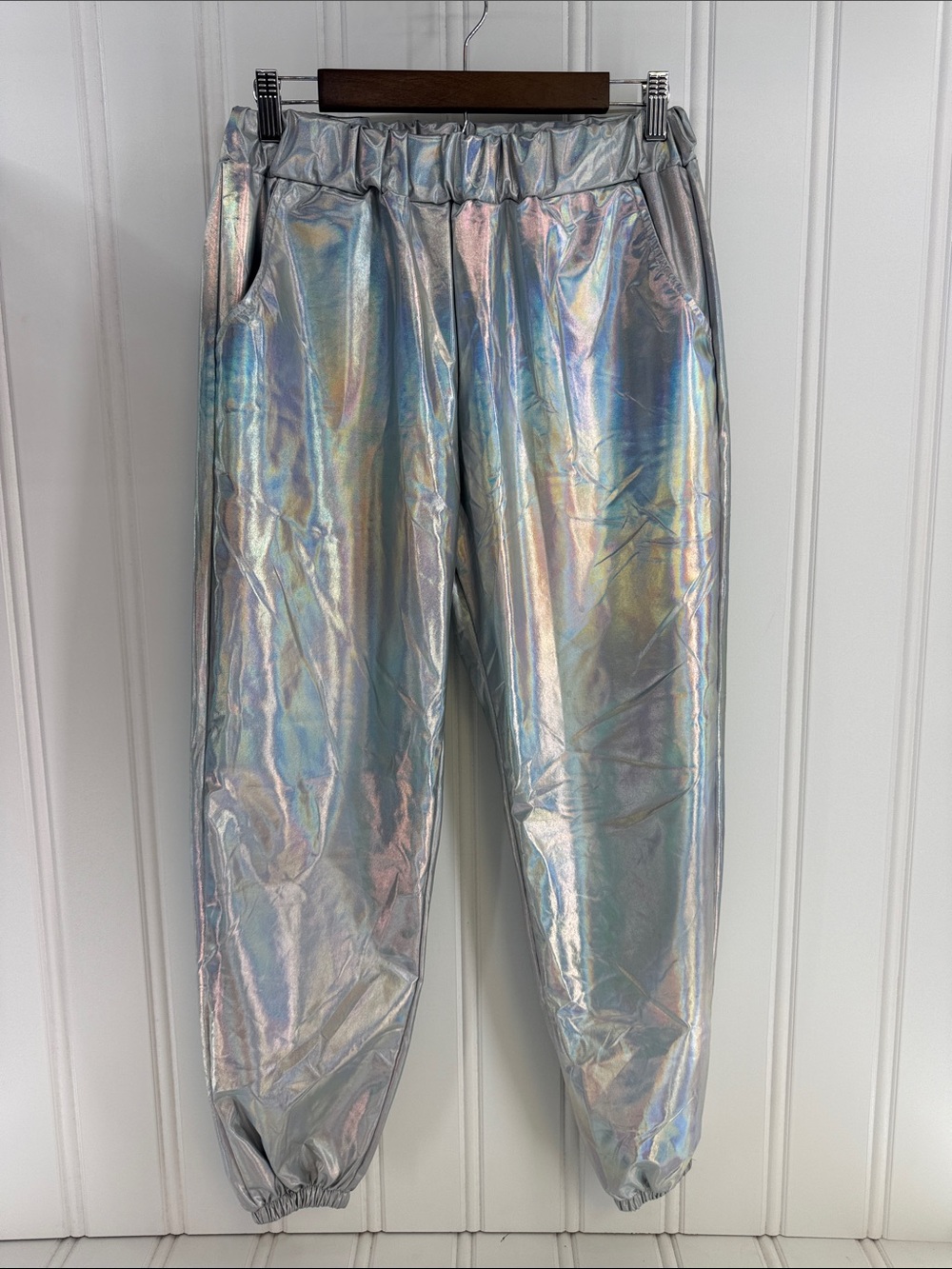 Iridescent Silver Kids Jogger Sweatpants